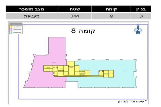 744 מ"ר, (מגדל D) ברמת מעטפת